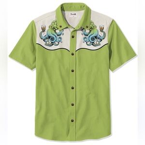 Boozelele Octopus Holding Up A Beer Glass - 100% Cotton Shirt sz L